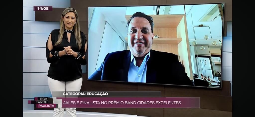 Prefeito Luis Henrique concede entrevista ao programa Boa Tarde Paulista, da Band TV, que destacou a cidade de Jales como finalista do Prêmio Band Cidades Excelentes