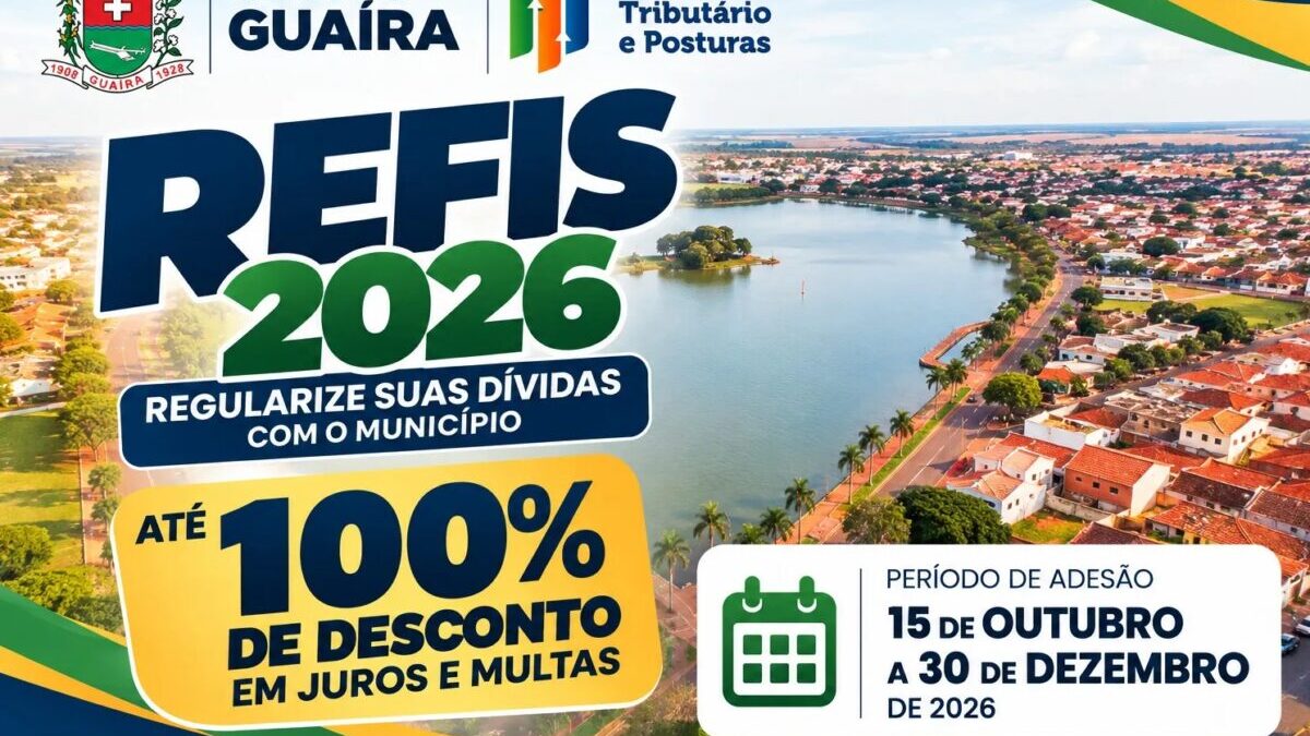 REFIS 2026: Quite dívidas com o Município com até 100% de desconto em juros e multas